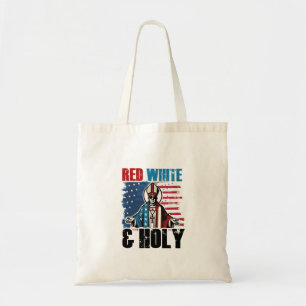 Bolsa Tote Vermelho Branco e Santo Papa Leão XIV, 4 de Julho