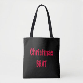Bolsa Tote Vermelho Brat de Natal A Preto