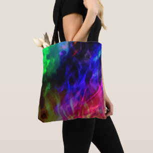 Bolsa Tote Vermelho e azul escuro brilhantes submersos em ond