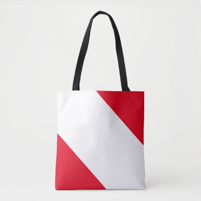 Bolsa Tote Vermelho e Branco Personalizado (Frente)