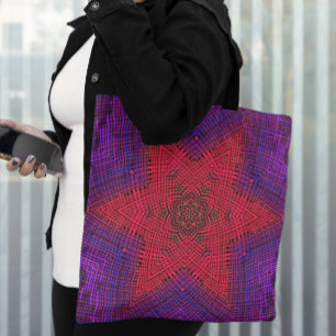 Bolsa Tote Vermelho e Roxo de Mandala
