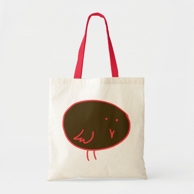 Bolsa Tote Vermelho e saco do pássaro do chocolate (Frente)