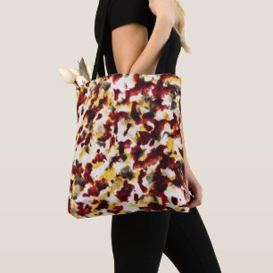 Bolsa Tote Vermelho Escuro Bege Preto Dourado