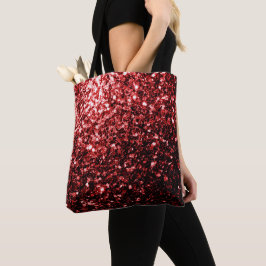 Bolsa Tote Vermelho Escuro brilho Glitter glamour