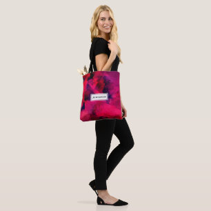 Bolsa Tote Vermelho escuro e roxo, preto e Abstrato moderno