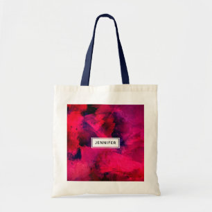 Bolsa Tote Vermelho escuro e roxo, preto e Abstrato moderno