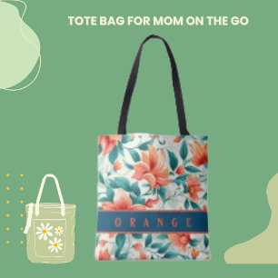Bolsa Tote Vermelho Laranja Floral e Verde Deixa Saco