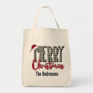 Bolsa Tote Vermelho Moderno e Bonito Negro Feliz Natal