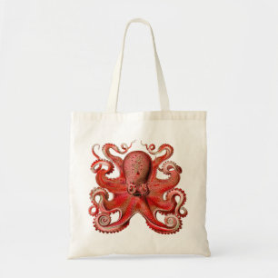Bolsa Tote Vermelho Octopus Haeckel