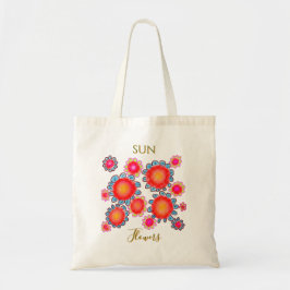 Bolsa Tote Vermelho Orçamento Gráfico SunFlowers