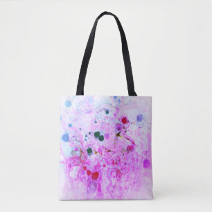 Bolsa Tote Vermelho roxo, cor-de-rosa, Abstrato moderno, verd
