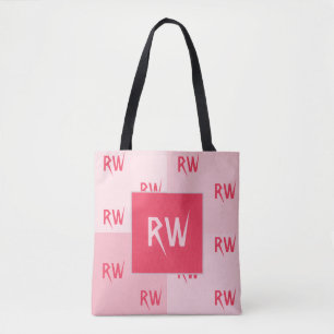 Bolsa Tote Vermelho Vermelho Sólido, Rosa cor-de-rosa e elega