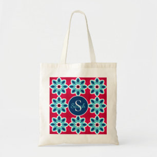 Bolsa Tote Vermelho Vibrante e Azul Geométrico Moderno Person