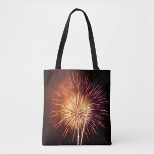 Bolsa Tote Vermelhos, Brancos e Azuis Fogos de Artifício I Pa