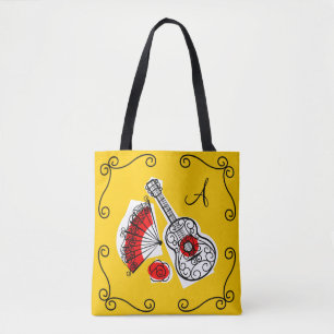 Bolsa Tote Vermelhos vermelhos do monograma das Souvenirs