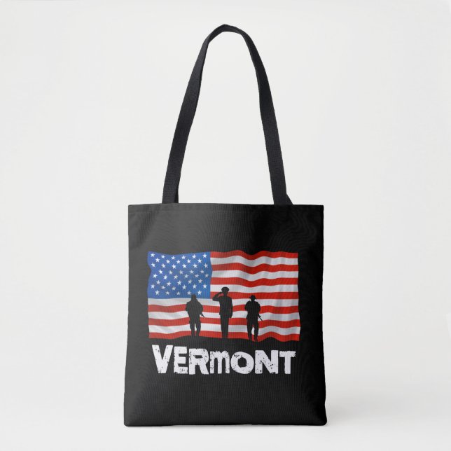 Bolsa Tote Vermont American Flag (Frente)