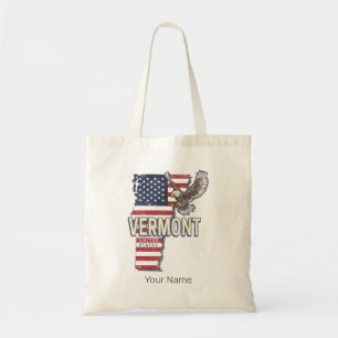 Bolsa Tote Vermont United States Retro State Map Vintage EUA