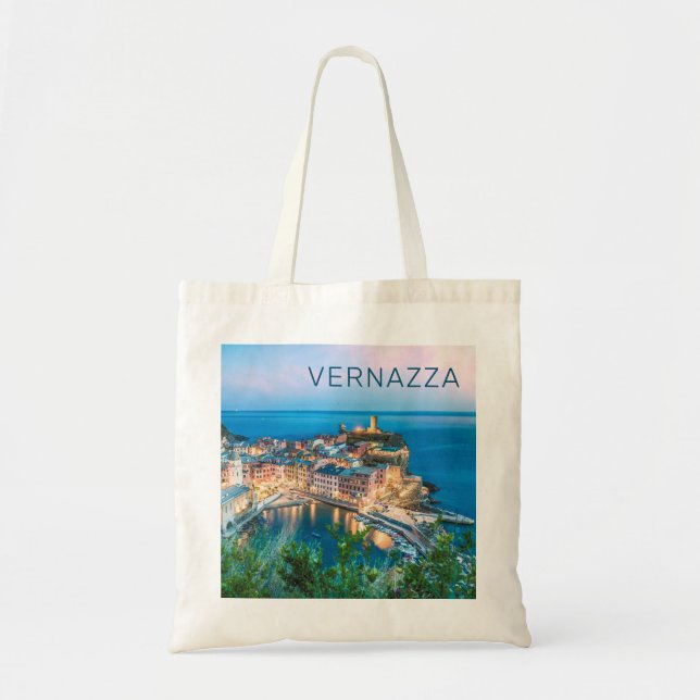 Bolsa Tote Vernazza Cinque Terre La Spezia Itália Panorama (Frente)