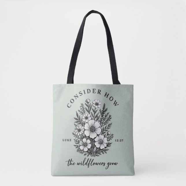 Bolsa Tote Versículo cristão inspirador Considerar (Frente)