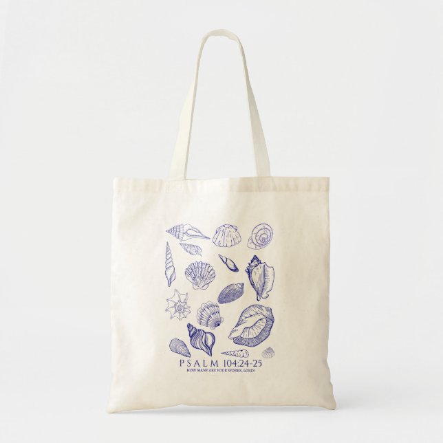 Bolsa Tote Versículo da Bíblia de Concha (Frente)