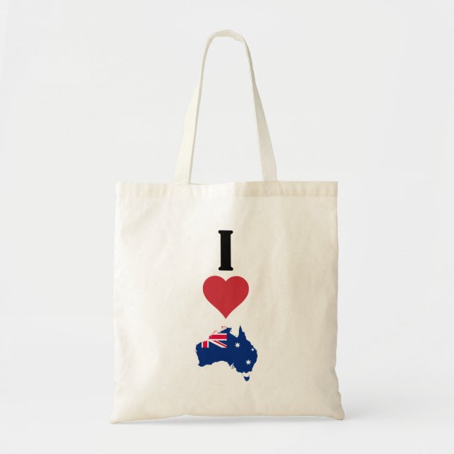 Bolsa Tote Vertical I Love Austrália / I Heart Austrália (Frente)