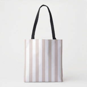 Bolsa Tote Vertical Stripes Beige E White Stripes