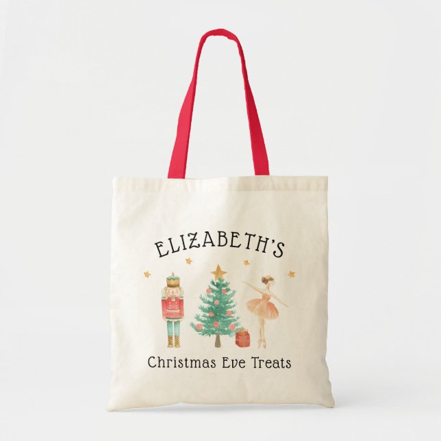 Bolsa Tote Véspera de Natal Personalizada do Nutcracker Balle (Frente)