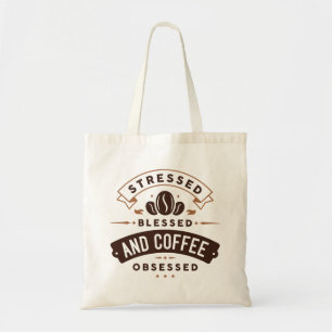 Bolsa Tote Vestido Abençoado E Café Obcecado