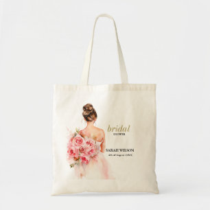 Bolsa Tote Vestido de Noiva Aquarela Bege Rosa Choque de Noiv