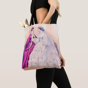 Bolsa Tote Vestido de noiva da estampa de moda francesa de 18
