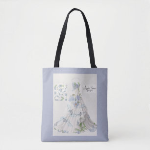 Bolsa Tote Vestido Floral Azul