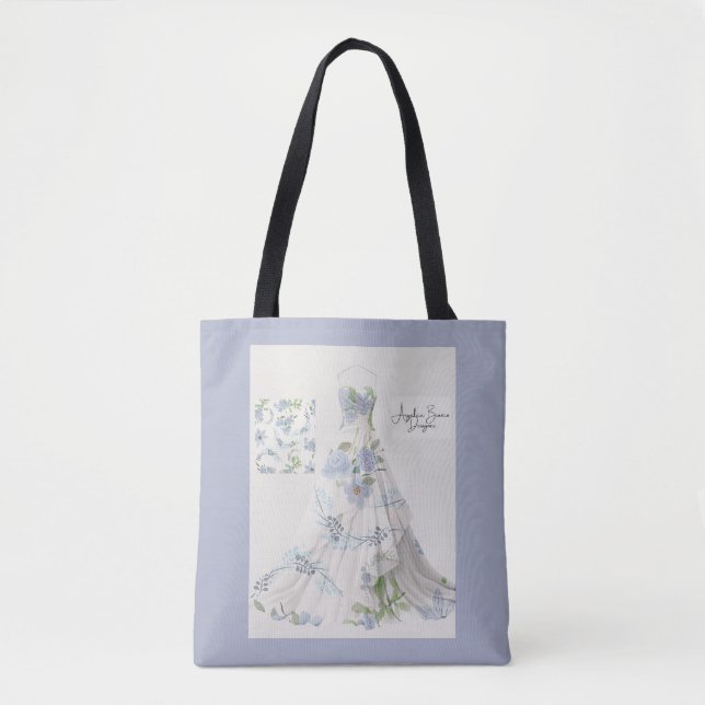 Bolsa Tote Vestido Floral Azul (Frente)