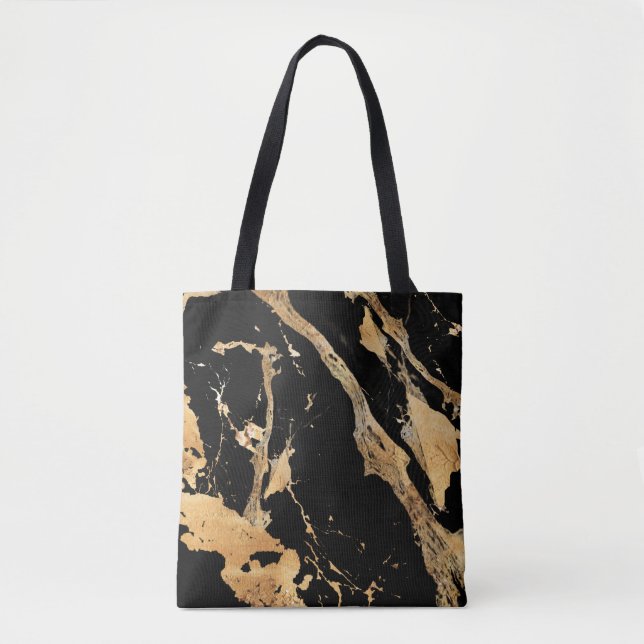 Bolsa Tote Vestígios ouros sobre a textura luxuosa Abstrato d (Frente)