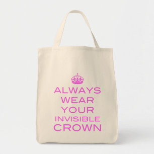 Bolsa Tote Vestir sempre sua coroa invisível - saco