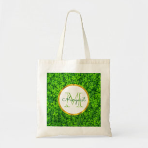 Bolsa Tote Vestuário Verde com FAUX Gold Foil Frame Monogram