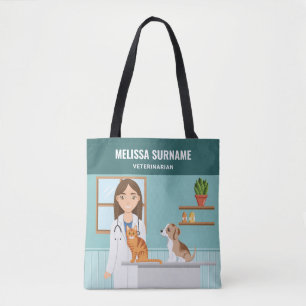 Bolsa Tote Veterinária Mulher Veterinária Médica de Animais d