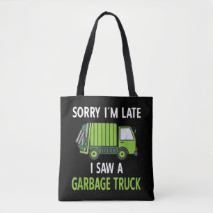 Bolsa Tote Vi um caminhão de lixo Reciclagem de roupa