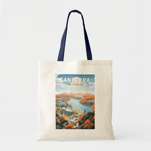 Bolsa Tote Viagem Art Vintage da Austrália Camberra (Frente)