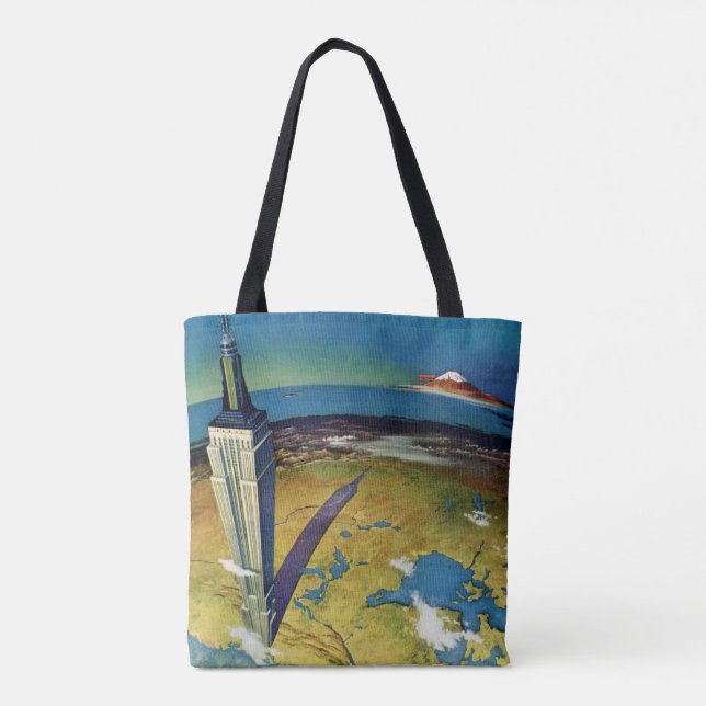 Bolsa Tote Viagem Clássica Nova York Torre Empire State (Verso)