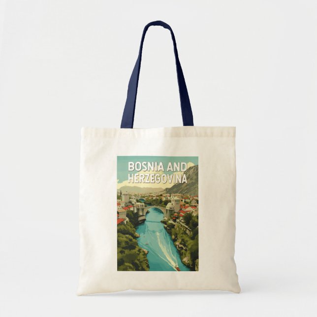 Bolsa Tote Viagem de arte da Bósnia e Herzegovina (Frente)