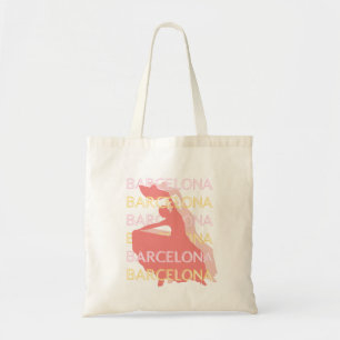 Bolsa Tote Viagem de Barcelona, Rosa, Pastel