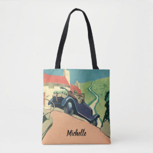 Bolsa Tote Viagem de carro conversível antigo no campo