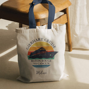 Bolsa Tote Viagem de Cruzeiro da Família Retro-Correspondente