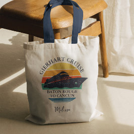 Bolsa Tote Viagem de Cruzeiro da Família Retro-Correspondente