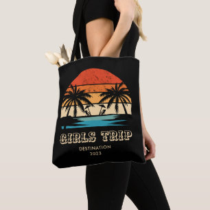 Bolsa Tote Viagem de despedida de solteira pôr do sol retrô C