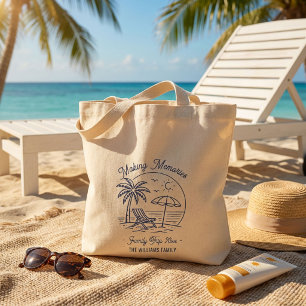 Bolsa Tote Viagem de Família Minimalista de Férias com Corres