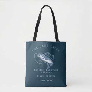 Bolsa Tote Viagem de Fim de Semana com Tema de Pesca Despedid