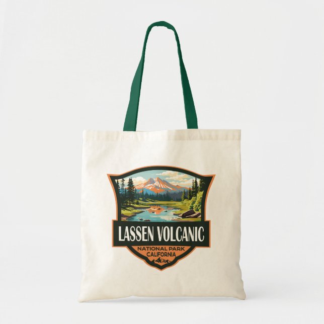 Bolsa Tote Viagem de Ilustração do Parque Nacional Vulcânico  (Frente)