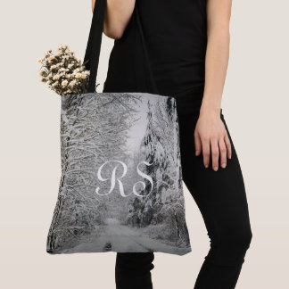 Bolsa Tote Viagem de inverno através da floresta