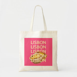 Bolsa Tote Viagem de Lisboa, Rosa, Portugal, Viagem de Arte